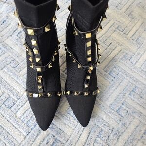 Catherine Malandrino Black Heels with Gold Studs